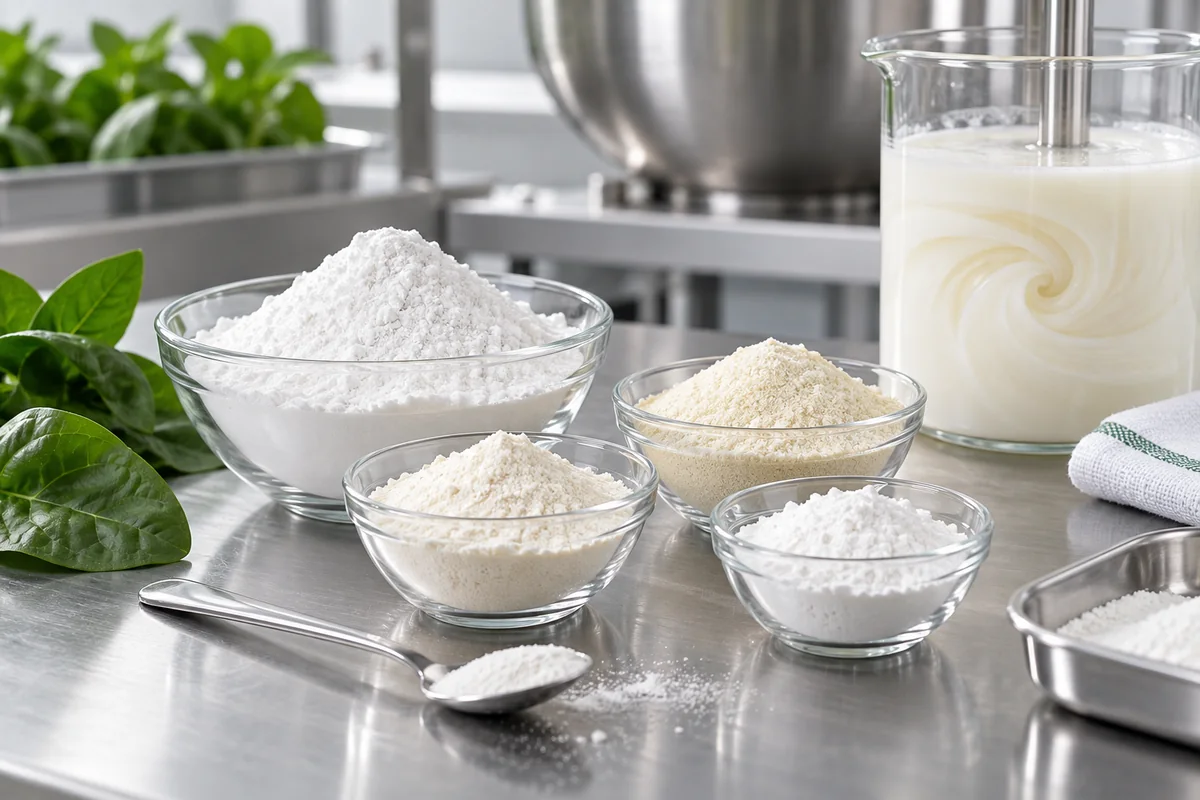 Functional food additives for stabilizing, thickening and emulsifying